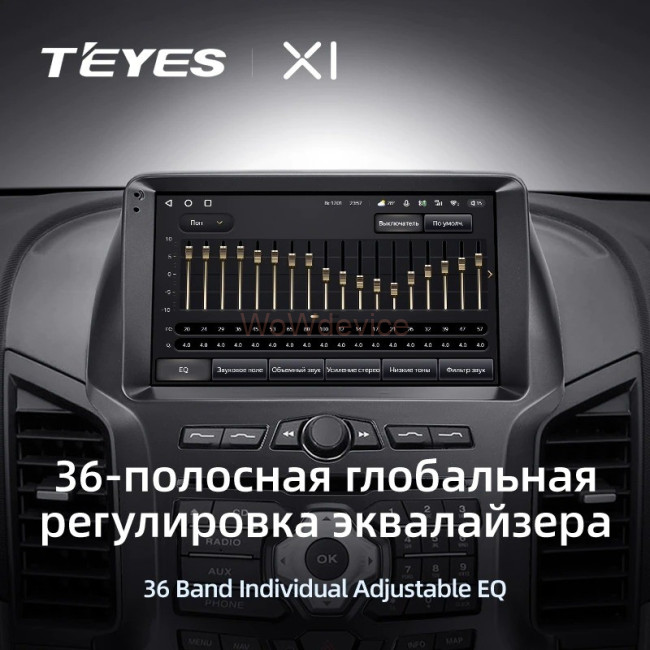 Штатная магнитола Teyes X1 4G 2/32 Ford Ranger 3 (2011-2015)