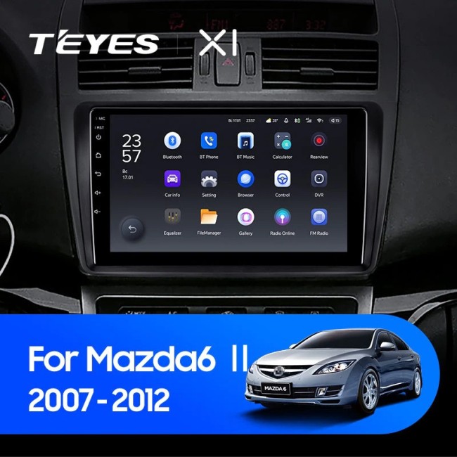 Штатная магнитола Teyes X1 4G 2/32 Mazda 6 2 GH (2007-2012)