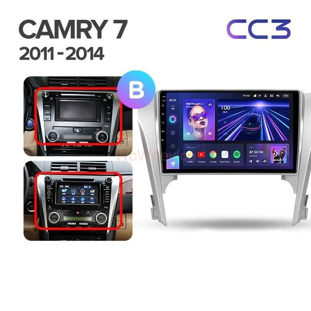 Штатная магнитола Teyes CC3 4/64 Toyota Camry 7 XV 50 55 (2011-2014) Тип-B