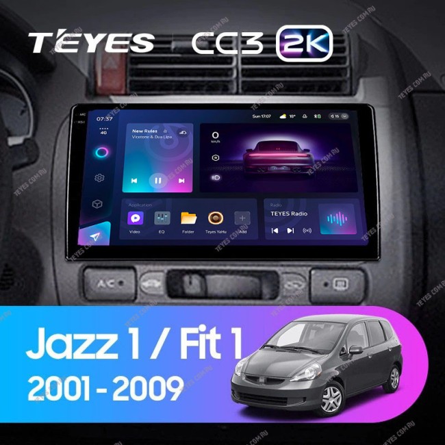 Штатная магнитола Teyes CC3 2K 6/128 Honda Fit 1 (2001-2009)