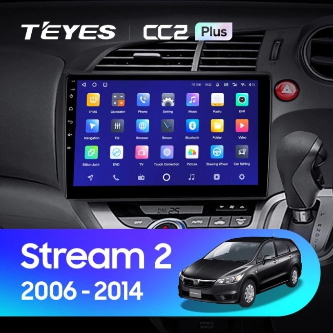 Штатная магнитола Teyes CC2 Plus 6/128 Honda Stream 2 (2006-2014) правый руль
