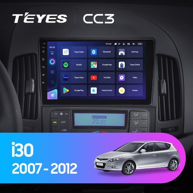 Штатная магнитола Teyes CC3 4/64 Hyundai i30 1 FD (2007-2012) F2