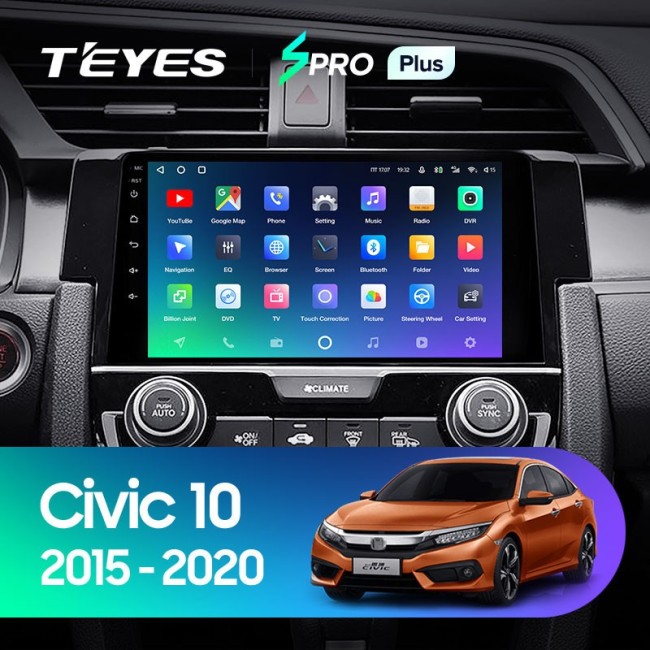 Штатная магнитола Teyes SPRO Plus 3/32 Honda Civic 10 FC FK (2015-2020)
