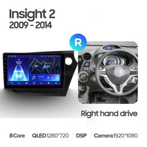 Штатная магнитола Teyes CC2 Plus 6/128 Honda Insight 2 (2009-2014) Правый руль
