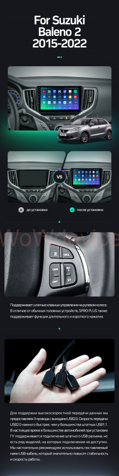 Штатная магнитола Teyes SPRO Plus 6/128 Suzuki Baleno 2 (2015-2022)