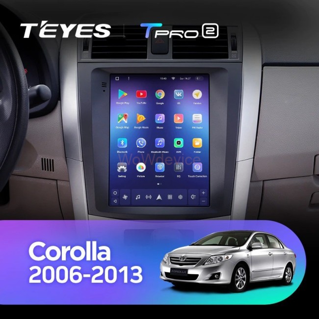 Штатная магнитола Tesla style Teyes TPRO 2 3/32 Toyota Corolla 10 E140 E150 2006-2013