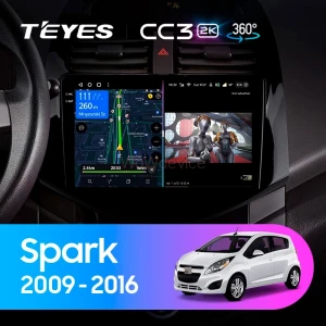Штатная магнитола Teyes CC3 2K 360 6/128 Chevrolet Spark M300 (2009-2016)