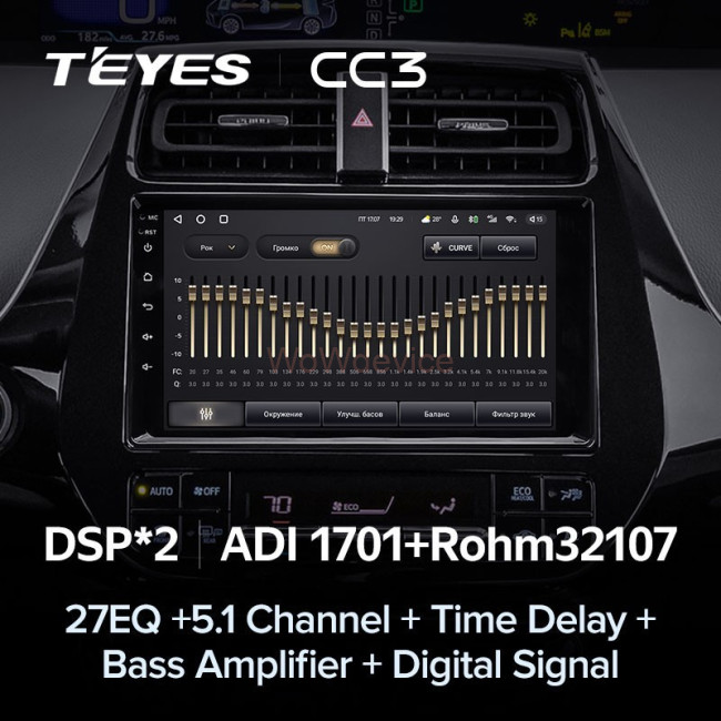 Штатная магнитола Teyes CC3 6/128 Toyota Prius XW50 (2015-2020)