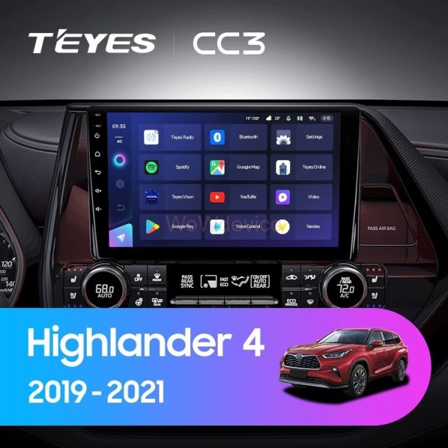 Штатная магнитола Teyes CC3L 4/32 Toyota Highlander 4 XU70 (2019-2021)
