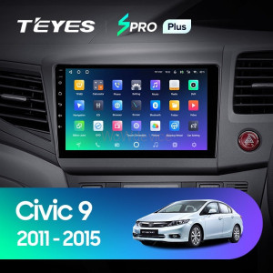 Штатная магнитола Teyes SPRO Plus 4/64 Civic 9 FB FK FD (2011-2015) Правый руль