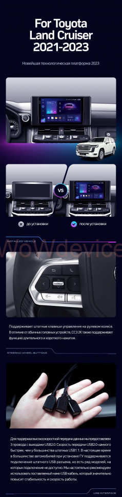 Штатная магнитола Teyes CC3 360 6/128 Toyota Land Cruiser 300 (2021-2023)