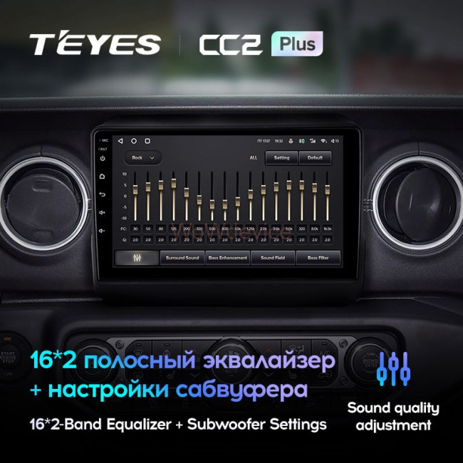 Штатная магнитола Teyes CC2 Plus 4/64 Jeep Wrangler 4 JL (2018-2019) Штатная магнитола Teyes CC2 Plus 4/64 Jeep Wrangler 4 JL (2018-2019)