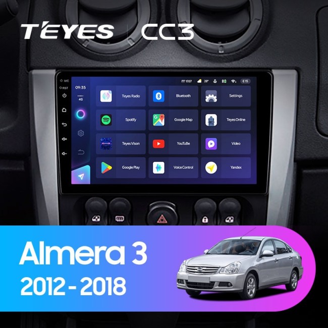 Штатная магнитола Teyes CC3 4/64 Nissan Almera 3 G15 (2012-2018)
