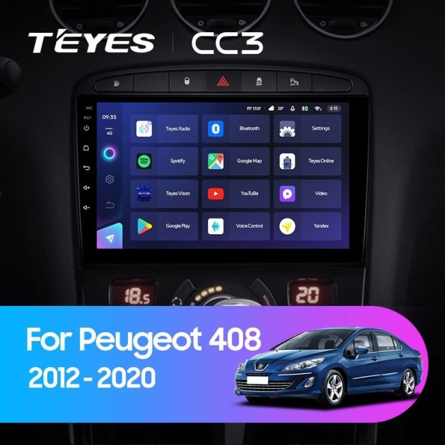 Штатная магнитола Teyes CC3 6/128 Peugeot 408 1 T7 (2012-2020)