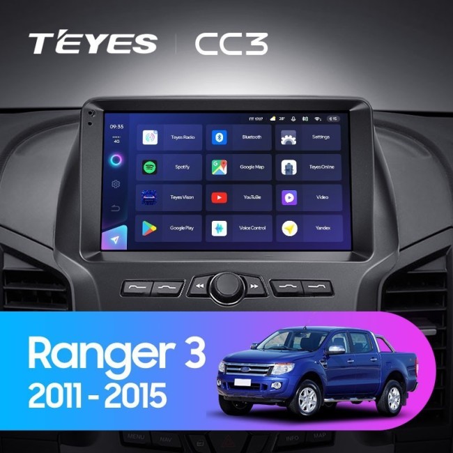 Штатная магнитола Teyes CC3 360 6/128 Ford Ranger 3 (2011-2015)