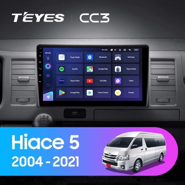 Штатная магнитола Teyes CC3 4/64 Toyota Hiace XH10 H200 (2004-2021)