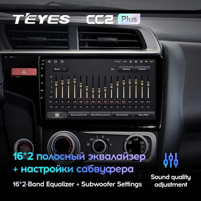 Штатная магнитола Teyes CC2L Plus 1/16 Honda Jazz 3 (2013-2020) Тип-A