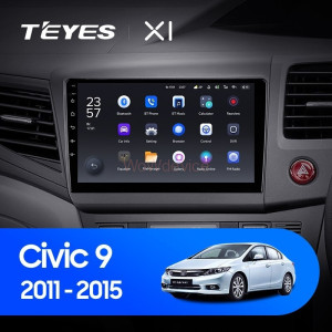 Штатная магнитола Teyes X1 4G 2/32 Civic 9 FB FK FD (2011-2015) Правый руль