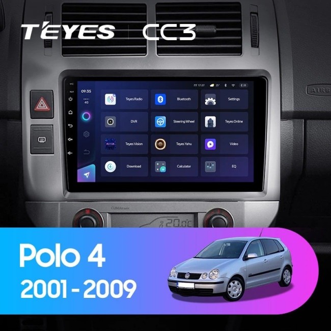 Штатная магнитола Teyes CC3 4/64 Volkswagen Polo Mk4 (2001-2009) F2