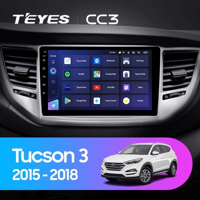 Штатная магнитола Teyes CC3 6/128 Hyundai Tucson 3 (2015-2018) Тип-B