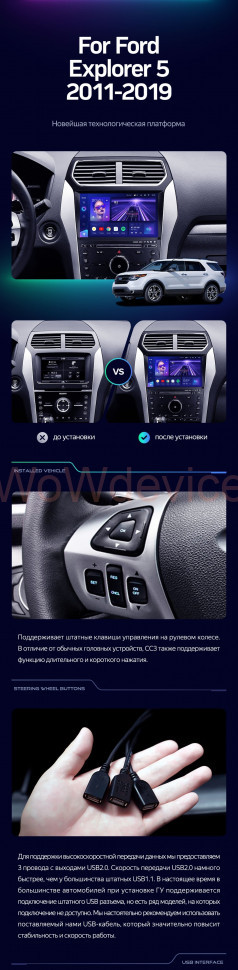 Штатная магнитола Teyes CC3 4/64 Ford Explorer 5 (2011-2019) (A)