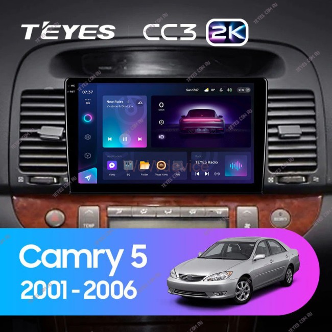 Штатная магнитола Teyes CC3 2K 3/32 Toyota Camry 5 XV 30 (2001-2006) Тип-B