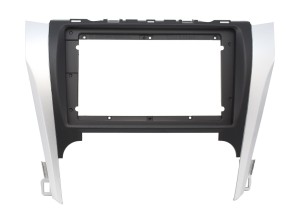 Рамка магнитолы 10.2" (цв.Серебристо-черный) для TOYOTA Camry, Aurion 2011-2014 / DAIHATSU Altis 2012-2017