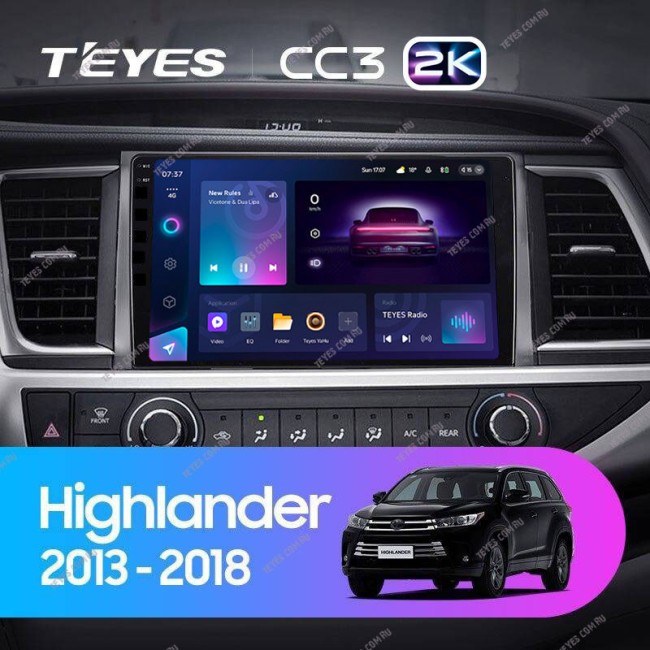 Штатная магнитола Teyes CC3 2K 6/128 Toyota Highlander 3 XU50 (2013-2018)