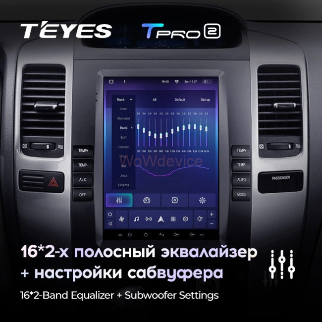 Штатная магнитола Tesla style Teyes TPRO 2 3/32 Toyota Land Cruiser Prado 120 (2002-2009) Тип-В