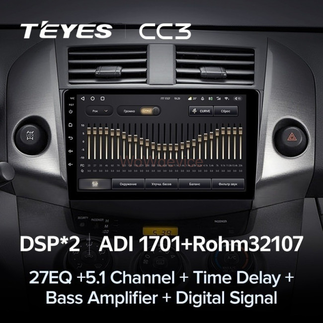 Штатная магнитола Teyes CC3 6/128 Toyota RAV4 3 XA30 (2005-2013) 9"