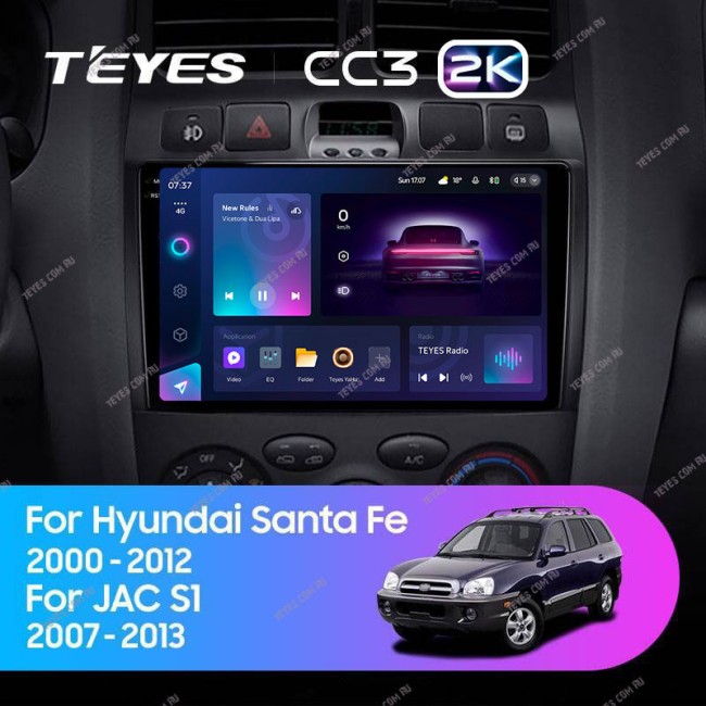 Штатная магнитола Teyes CC3 2K 4/64 Hyundai Santa Fe SM (2000-2012)