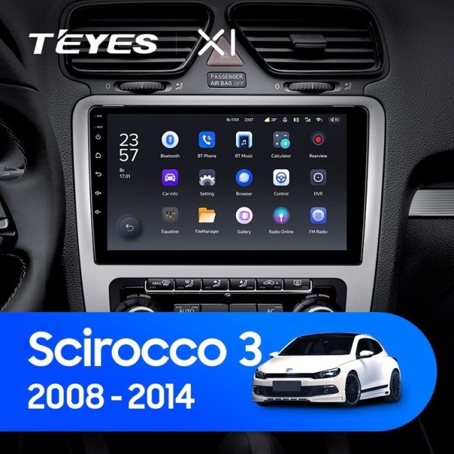 Штатная магнитола Teyes X1 4G 2/32 Volkswagen Scirocco 3 (2008-2014) F3 (Серая)