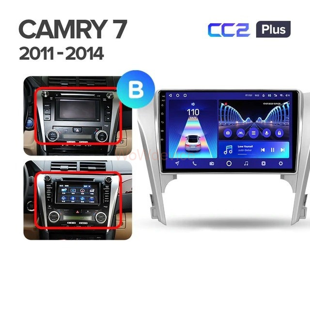 Штатная магнитола Teyes CC2 Plus 3/32 Toyota Camry 7 XV 50 55 (2011-2014) Тип-B