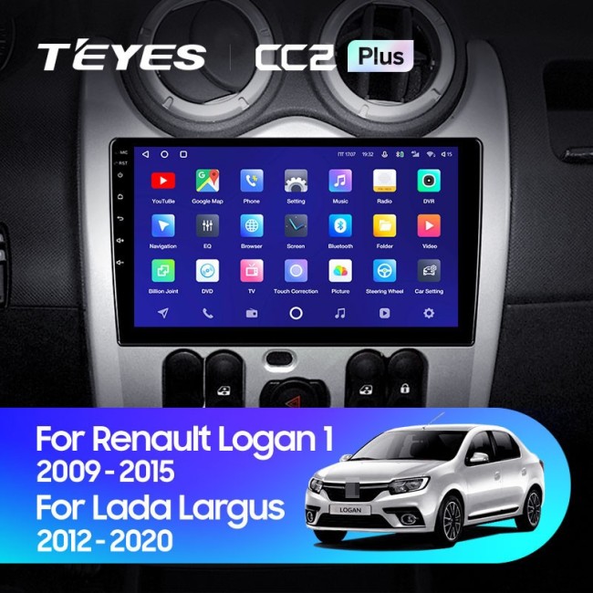 Штатная магнитола Teyes CC2 Plus 6/128 Renault Logan 1 (2010-2015)
