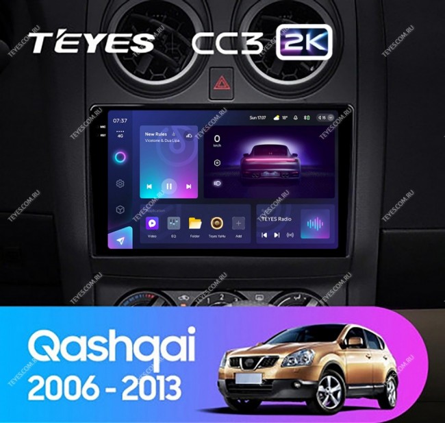 Штатная магнитола Teyes CC3 2K 3/32 Nissan Qashqai 1 J10 (2006-2013) F2
