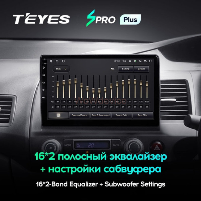 Штатная магнитола Teyes SPRO Plus 4/64 Honda Civic 8 FK FN FD (2005-2012) Правый руль