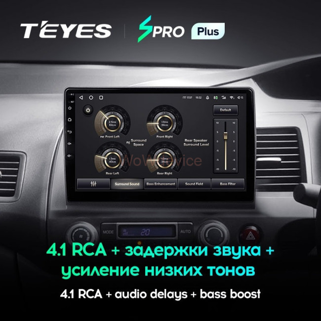 Штатная магнитола Teyes SPRO Plus 4/64 Honda Civic 8 FK FN FD (2005-2012) Правый руль