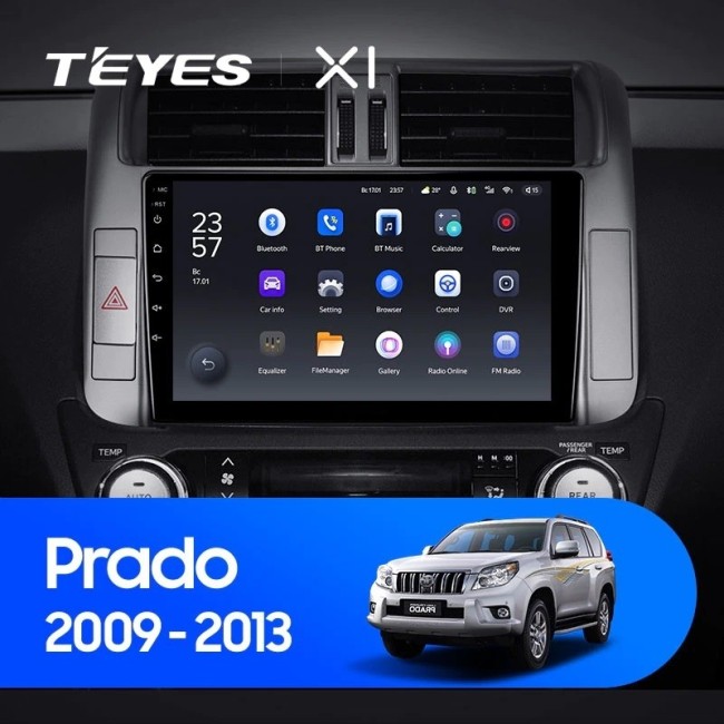 Штатная магнитола Teyes X1 4G 2/32 Toyota Land Cruiser Prado 150 (2009-2013) Тип-С