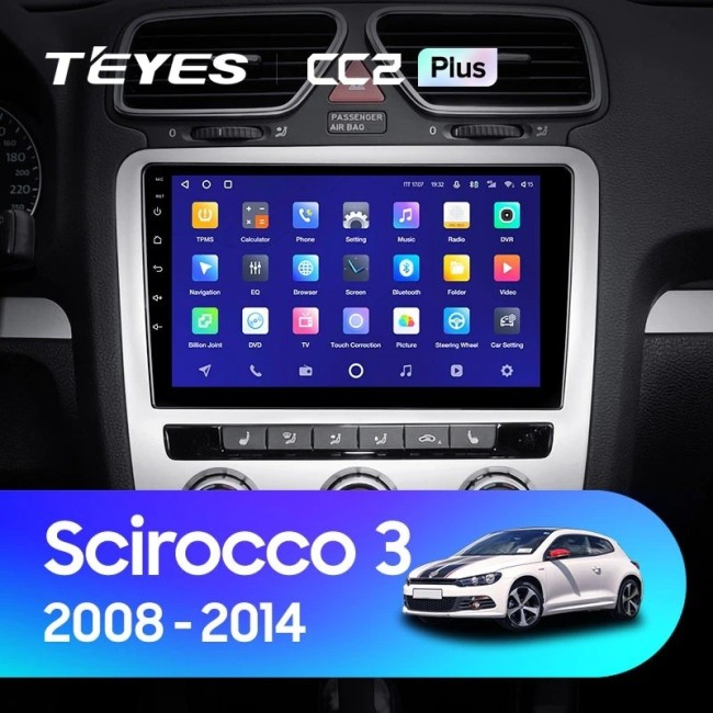 Штатная магнитола Teyes CC2L Plus 1/16 Volkswagen Scirocco 3 (2008-2014) F4 (Серая)