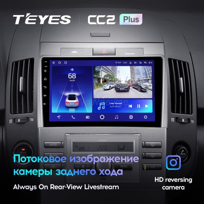 Штатная магнитола Teyes CC2 Plus 6/128 Toyota Corolla Verso AR10 (2004-2009) F2