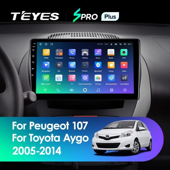 Штатная магнитола Teyes SPRO Plus 6/128 Peugeot 107 (2005-2014)