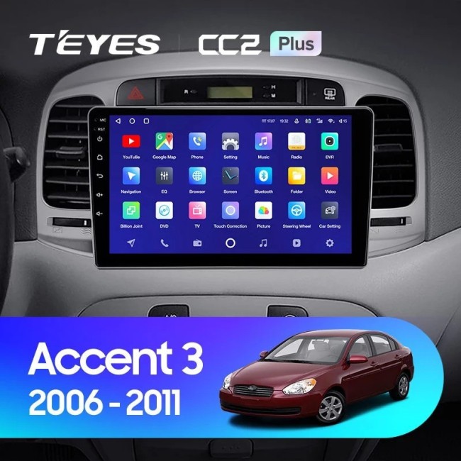 Штатная магнитола Teyes CC2L Plus 1/16 Hyundai Accent 3 (2006-2011)