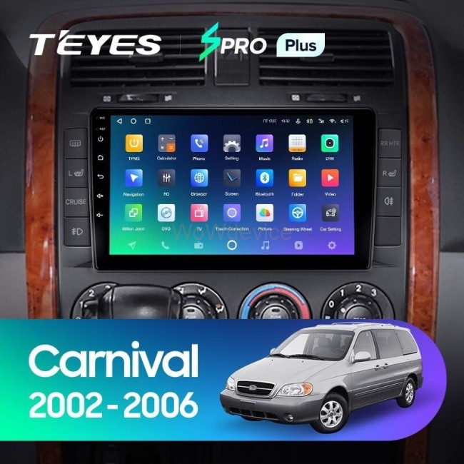 Штатная магнитола Teyes SPRO Plus 6/128 Kia Carnival UP GQ (2002-2006)