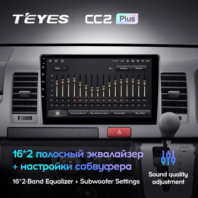 Штатная магнитола Teyes CC2L Plus 1/16 Toyota Hiace H200 (2010-2018) Правый руль
