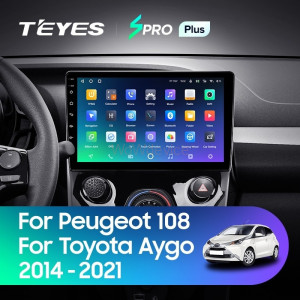 Штатная магнитола Teyes SPRO Plus 4/64 Peugeot 108 (2014-2021)