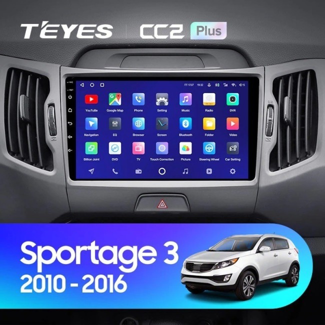 Штатная магнитола Teyes CC2L Plus 1/16 Kia Sportage 3 SL (2010-2016) Тип-C