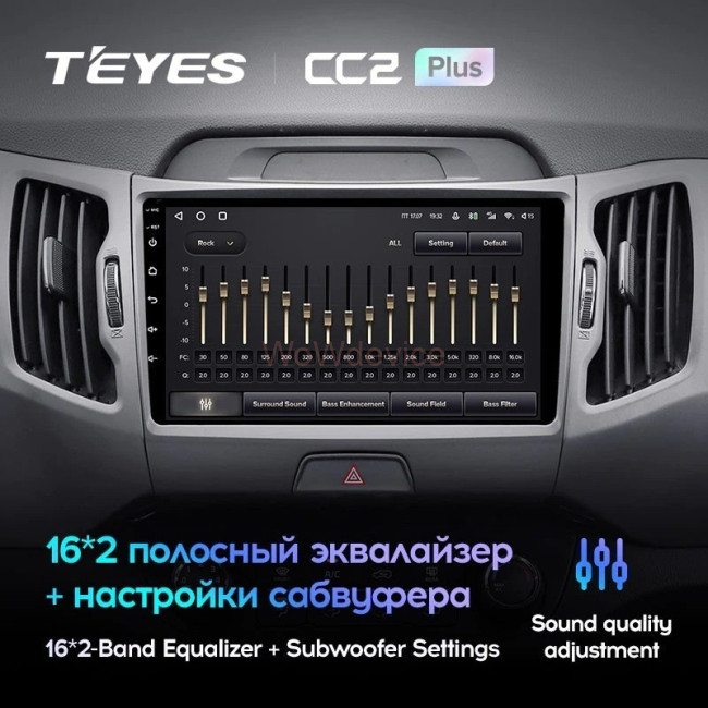 Штатная магнитола Teyes CC2L Plus 1/16 Kia Sportage 3 SL (2010-2016) Тип-C