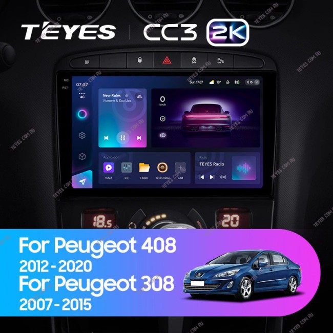 Штатная магнитола Teyes CC3 2K 3/32 Peugeot 308 (2007-2015)