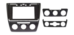 Рамка магнитолы 10.2" (цв.Черный) для SKODA Yeti 2009-2017 Кондиционер и Климат (ver.1)