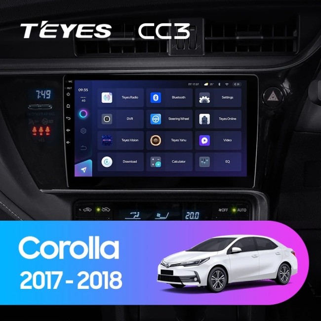 Штатная магнитола Teyes CC3 4/64 Toyota Corolla (2017-2018) Тип-A